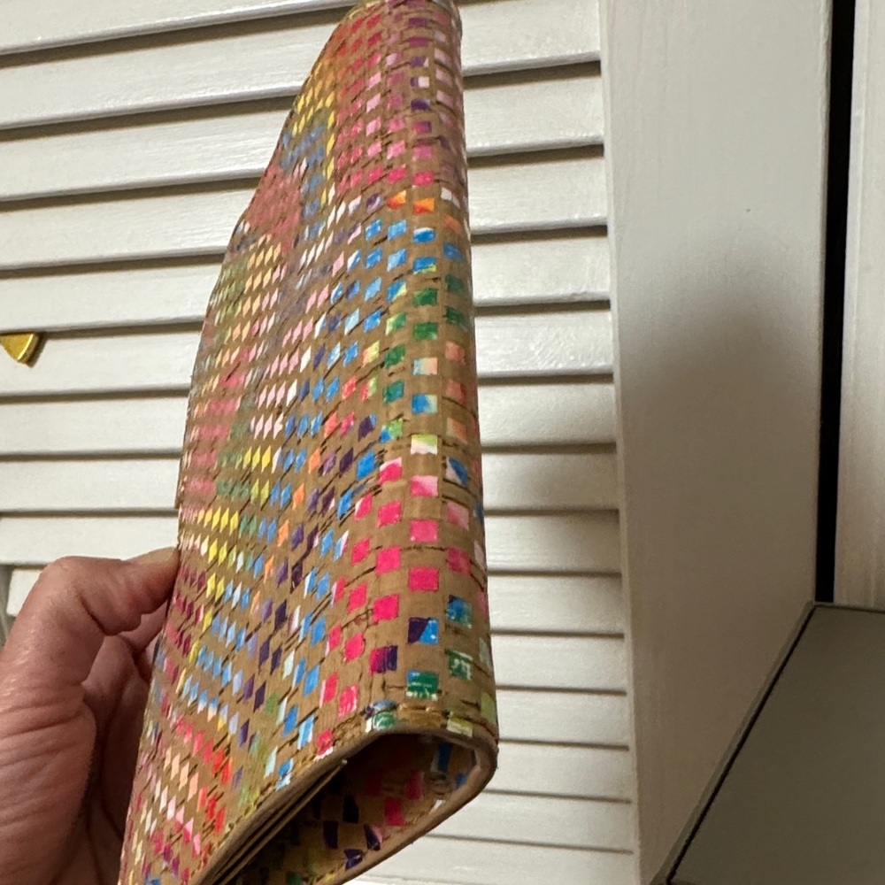 EUC! MILLY Colorful Woven Printed Bag Clutch with Gold Frame - Picture 10 of 11